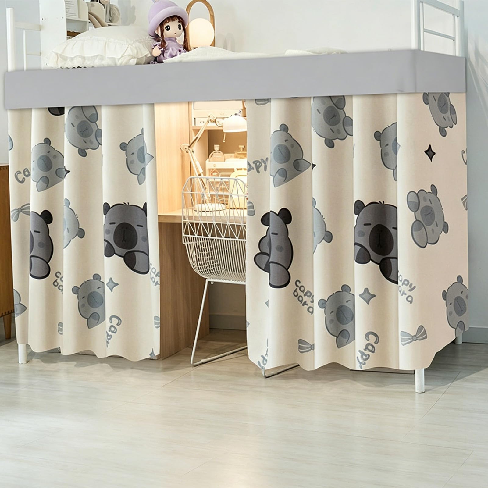 ZZYK Blackout Bottom Bunk Bed Curtains Thickened Dorm Loft Canopy