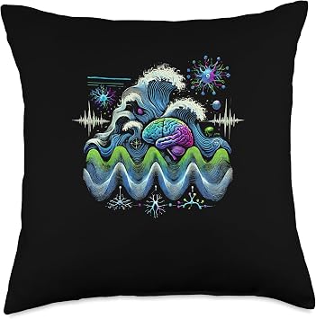 Brainwave States Brain Neuroscience EEG Tech Neurologist Throw Pillow