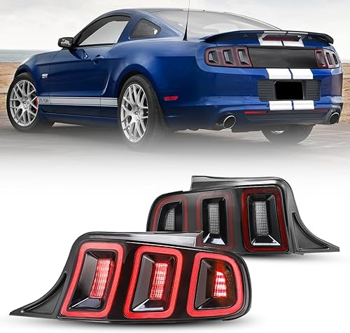 Miniatura 8 de CPW Conjunto de luces traseras LED compatible con Ford Mustang 2010 2011 2012 2013 2014, carcasa cromada, lente roja, luz trasera de freno de