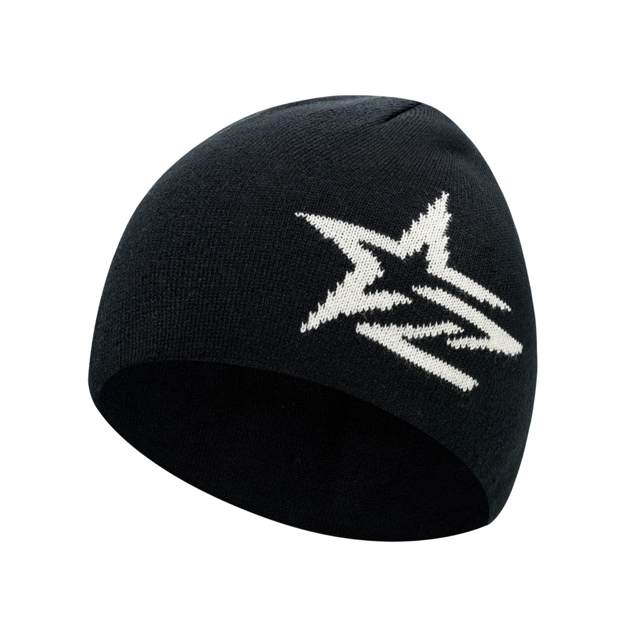 2THESTARS Beanie Hat Warm Thick Knit Winter Skull Cap for Men Women Cool Beanie Outdoor Running Made from Recycled Polyester (Black)