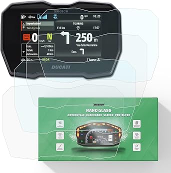 Motorcycle Nano Glass Dashboard Screen Protector Kit for Ducati Streetfighter V4 2020+ / Panigale V4 2018+ / Diavel V4 2023-2025 2 x Ultra Clear & 2 x Anti Glare