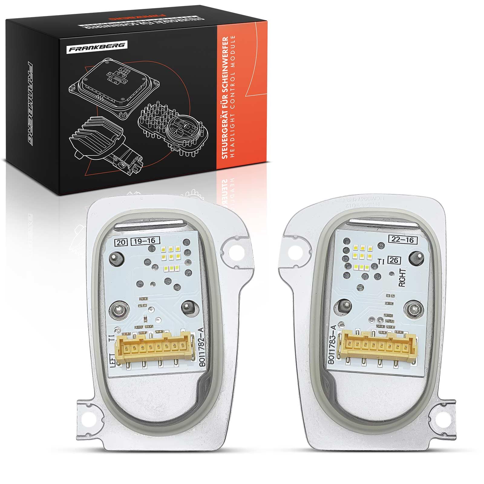 Frankberg 2x Centralina xenon Illuminazione Compatto Anteriore sinistro Destro Compatibile con A3 8V1 8VK A3 Sportback 8VA 8VF Replace# 8V0998473A