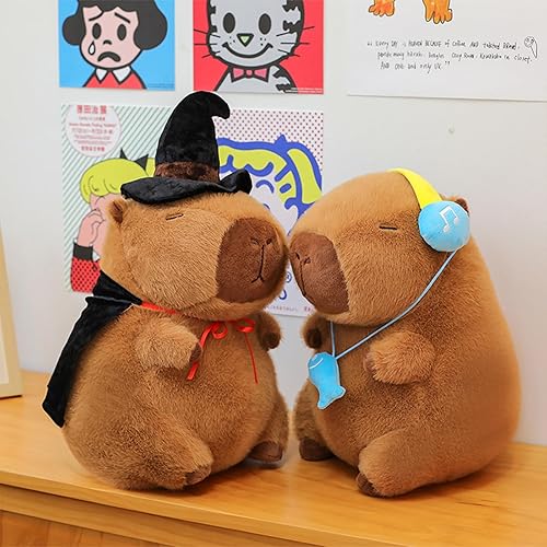 Miniatura 6 de Ditucu Lindo peluche Capybara con auriculares de 13 pulgadas súper suave Capibara de peluche, juguetes de peluche, regalos para abrazar para niños,