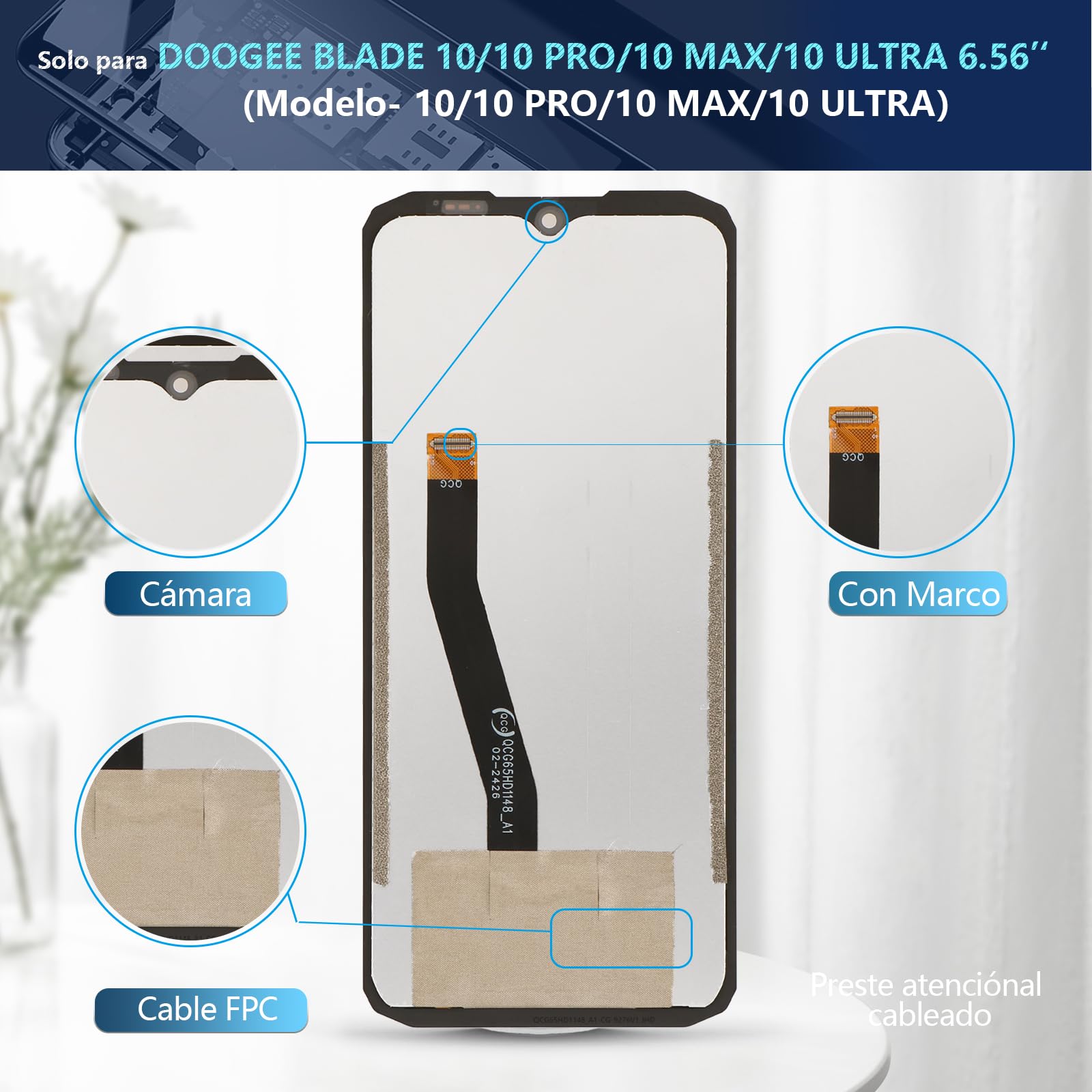 RongZy Pantalla para DOOGEE Blade 10/10 Pro Táctil LCD de Repuesto Ensamblaje Digitalizador Reemplazo para DOOGEE Blade 10 Ultra con Herramientas de Reparación(Negro)