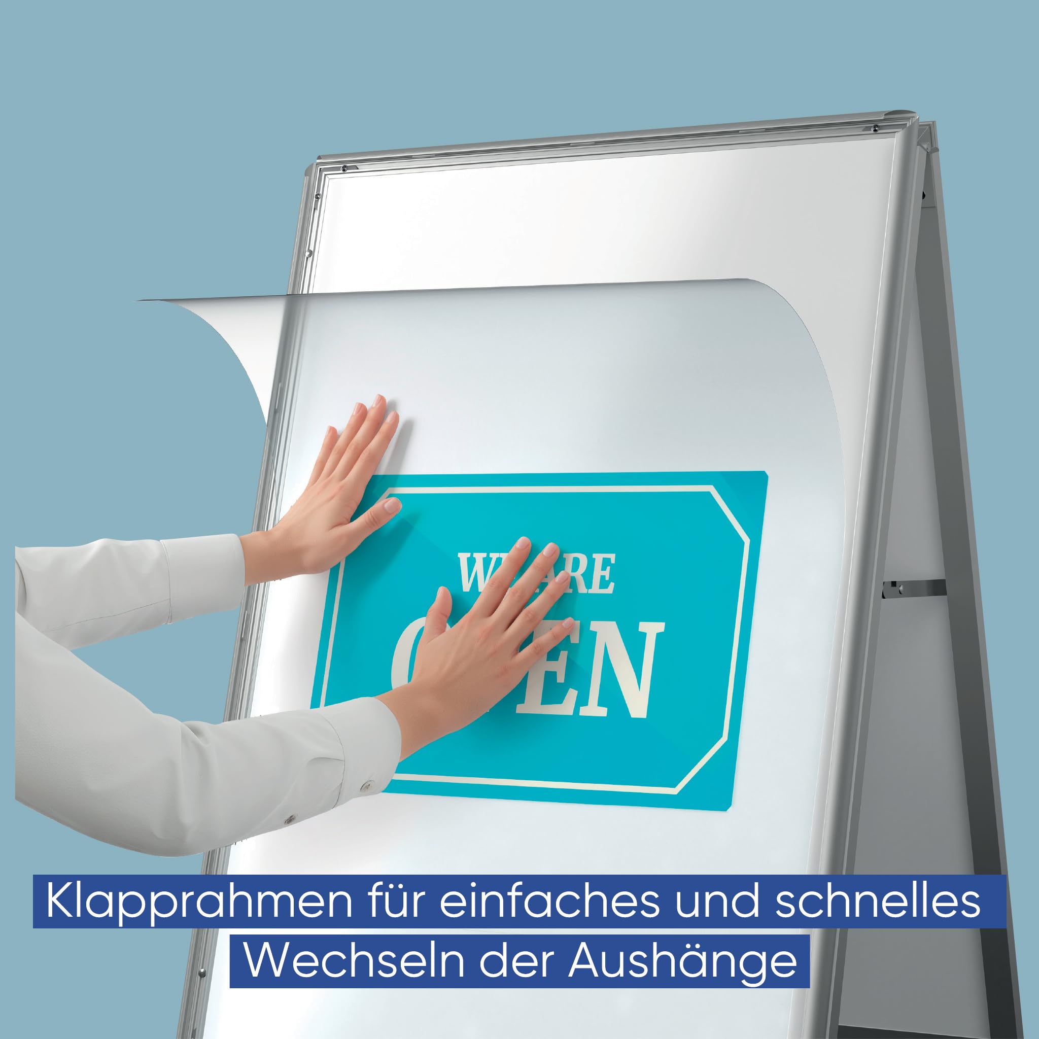 FRANKEN X-tra!Line Kundenstopper A1 mit Aluminium Klemmprofil 25 mm auf Gehrung, BSA1M