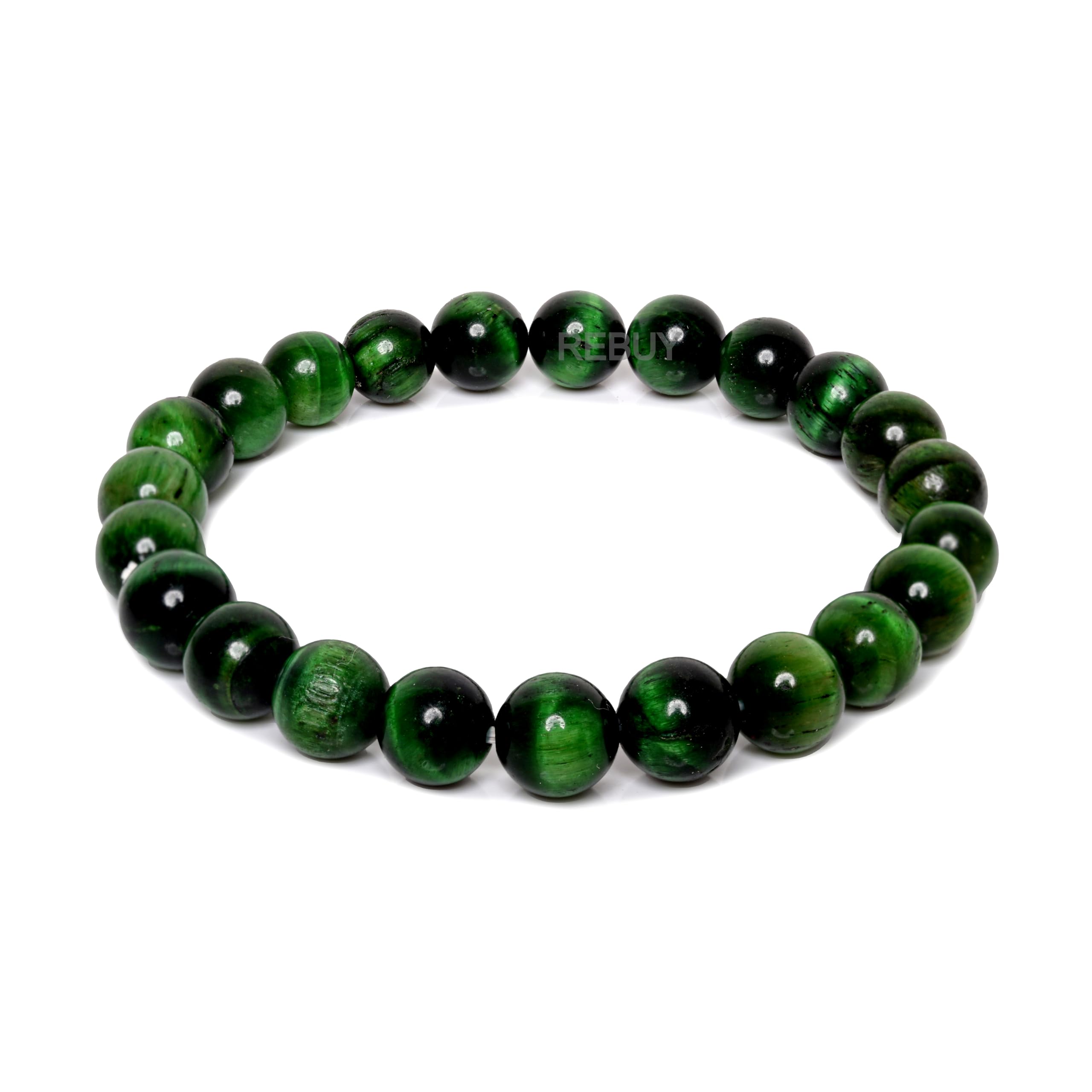 REBUY Green Tiger Eye Bracelet Natural Crystal Healing Gemstone Bracelet for Men & Women, Color Green, Bead Size 8 mm, Lab Certificate (B085LFVD44) Amazon Price History, Amazon Price Tracker