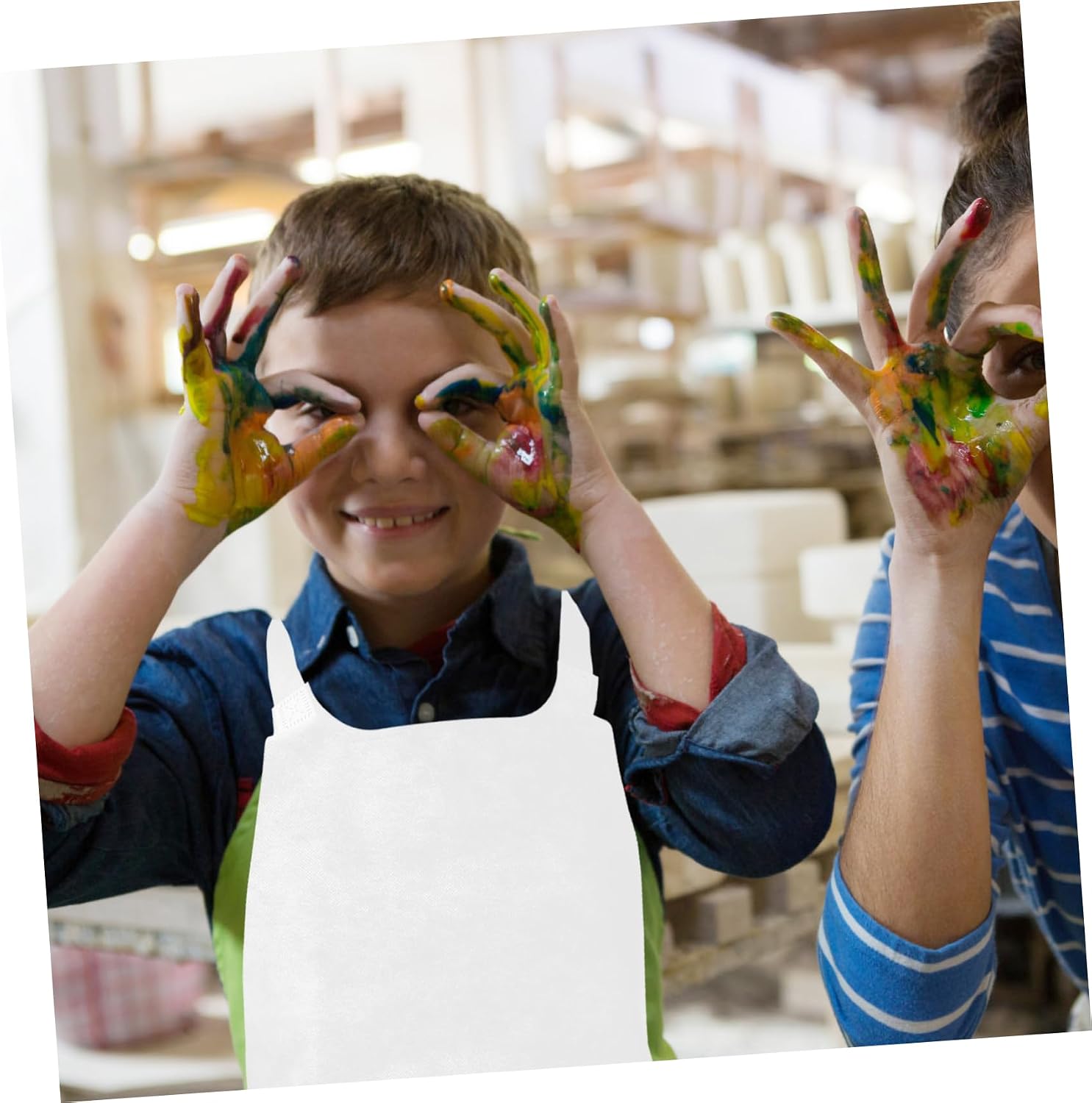 10Pcs Non Woven Apron Painting Aprons for Creative Activities Lightweight Comfortable Art Smocks for Painting Cooking and Crafting