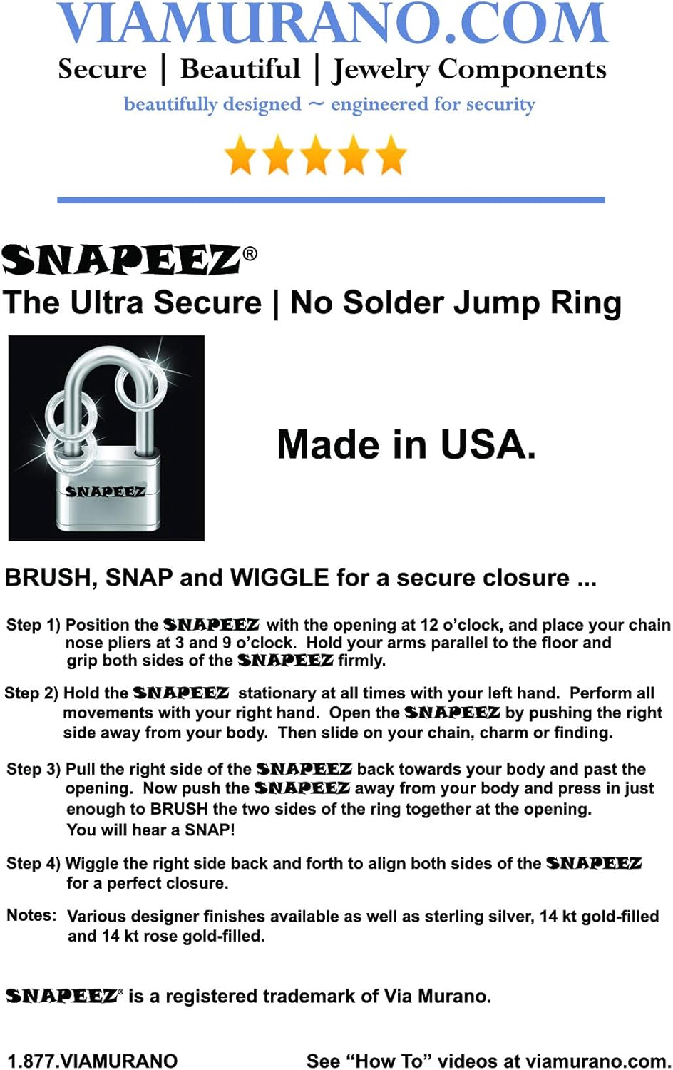 SNAPEEZ Ultra Secure No Solder Jump Rings, Heavy Gauge 6mm. Made in USA. (24kt Pure Gold, 25) - Image 2