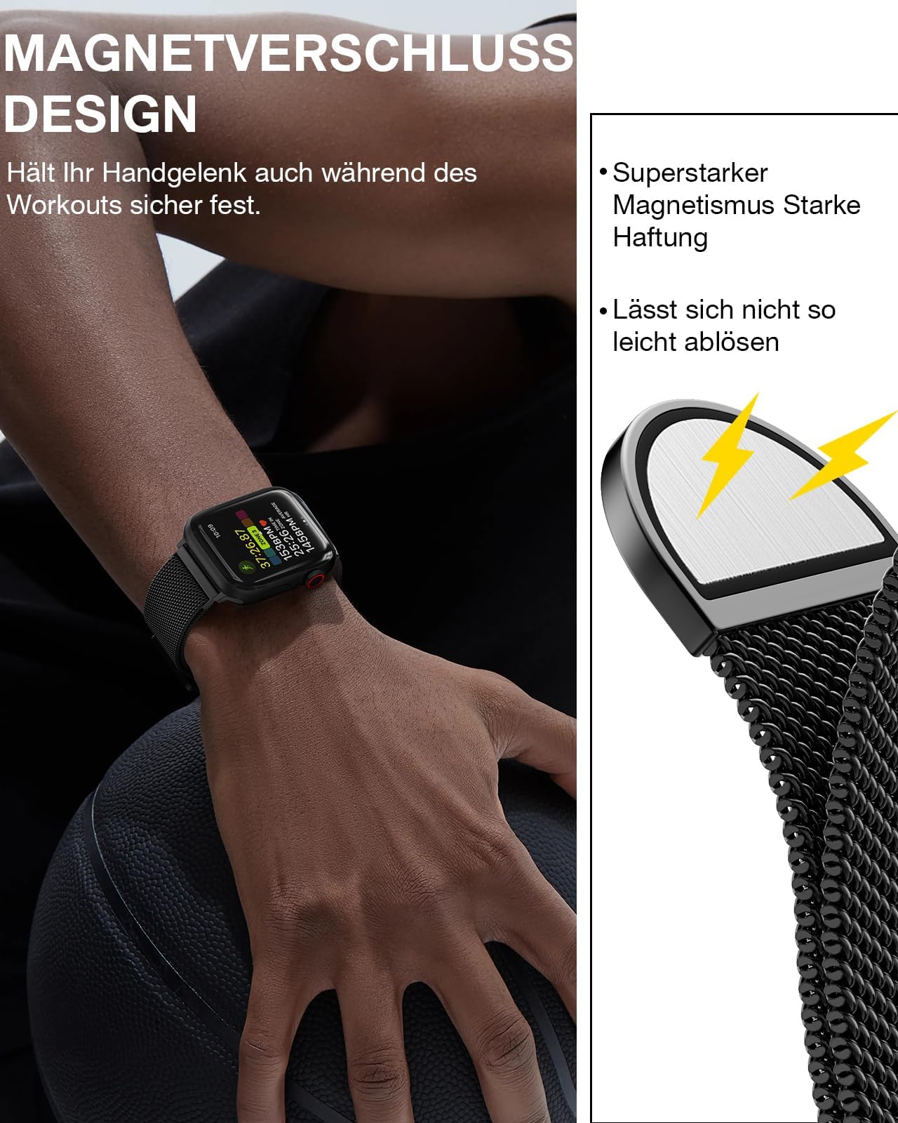OULUOQI Cinturino di ricambio compatibile con cinturino Apple Watch 44mm 46mm(Series 10) 45mm 49mm, bracciali milanesi in acciaio inossidabile per iWatch serie 11 10 9 8 7 6 5 4 3 Ultra3/2/1