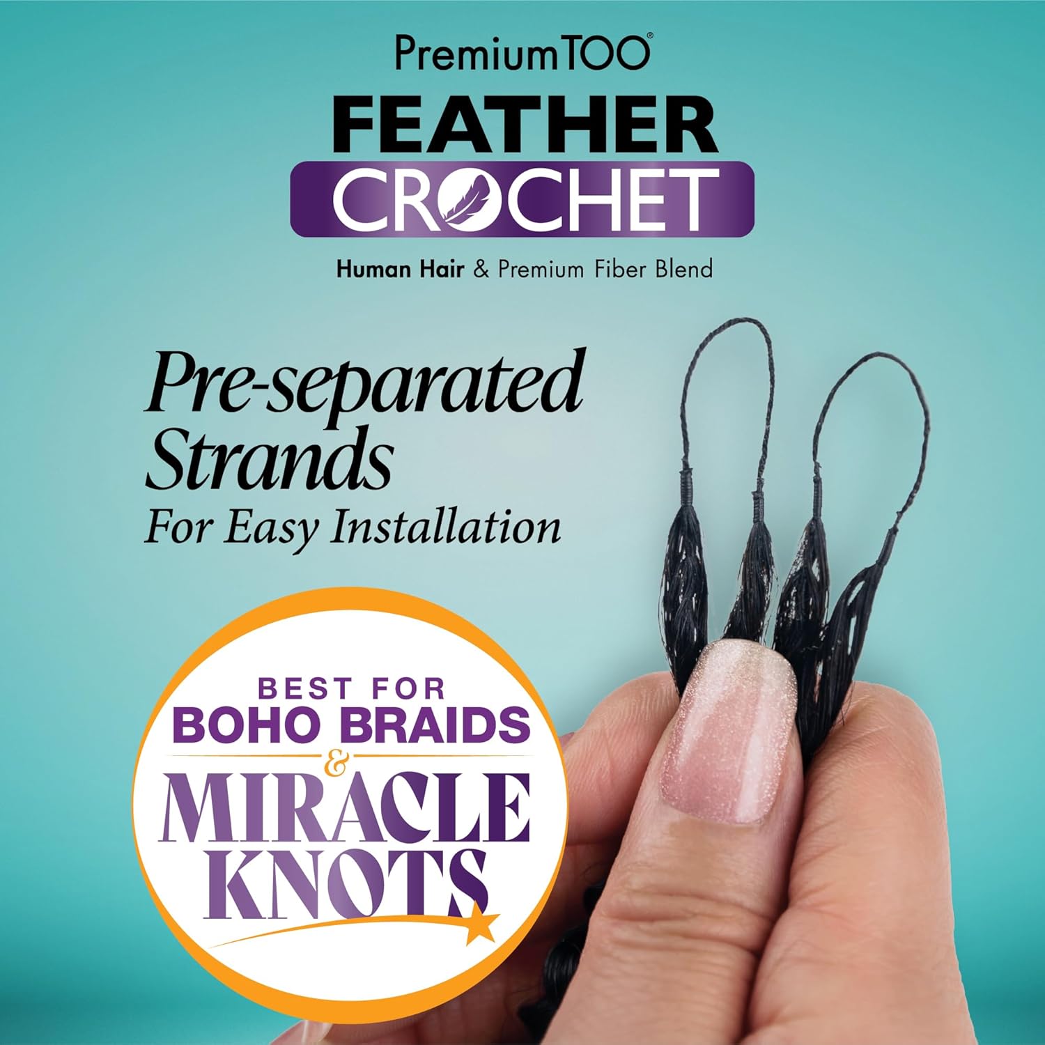 Sensationnel PremToo Feather Crochet Braidinghair - Water Wave Human Hair Blend with Pre Seperated Strands for Boho Braids and Miracle Knots (14 inch, 27 HONEYBLONDE)