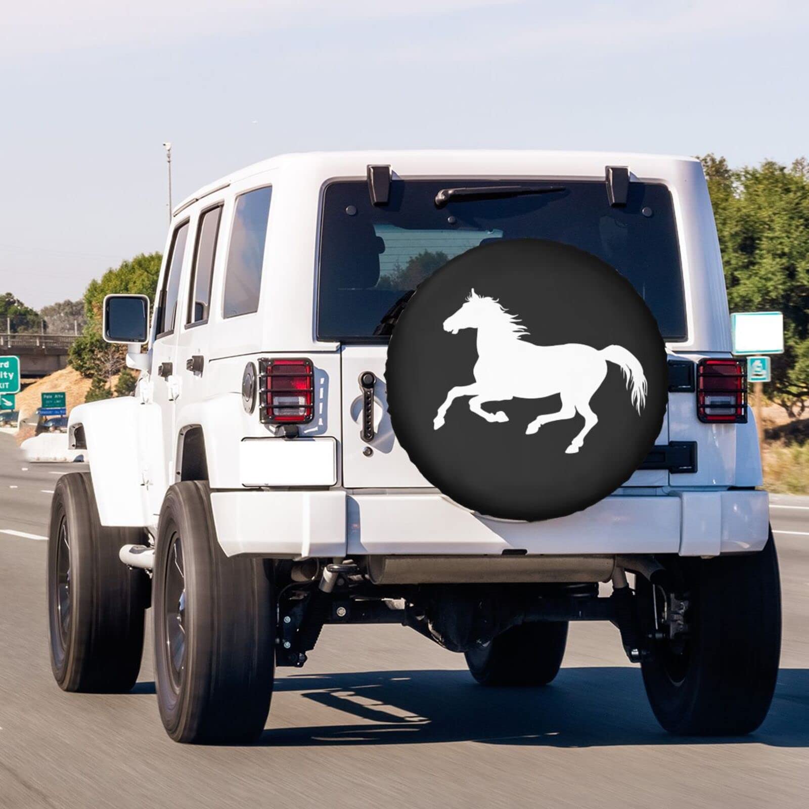 Foruidea Horse Spare Tire Cover Dust-Proof Wheel Tire Cover Fit Trailer, RV, SUV and Many Vehicle 16 Inch
