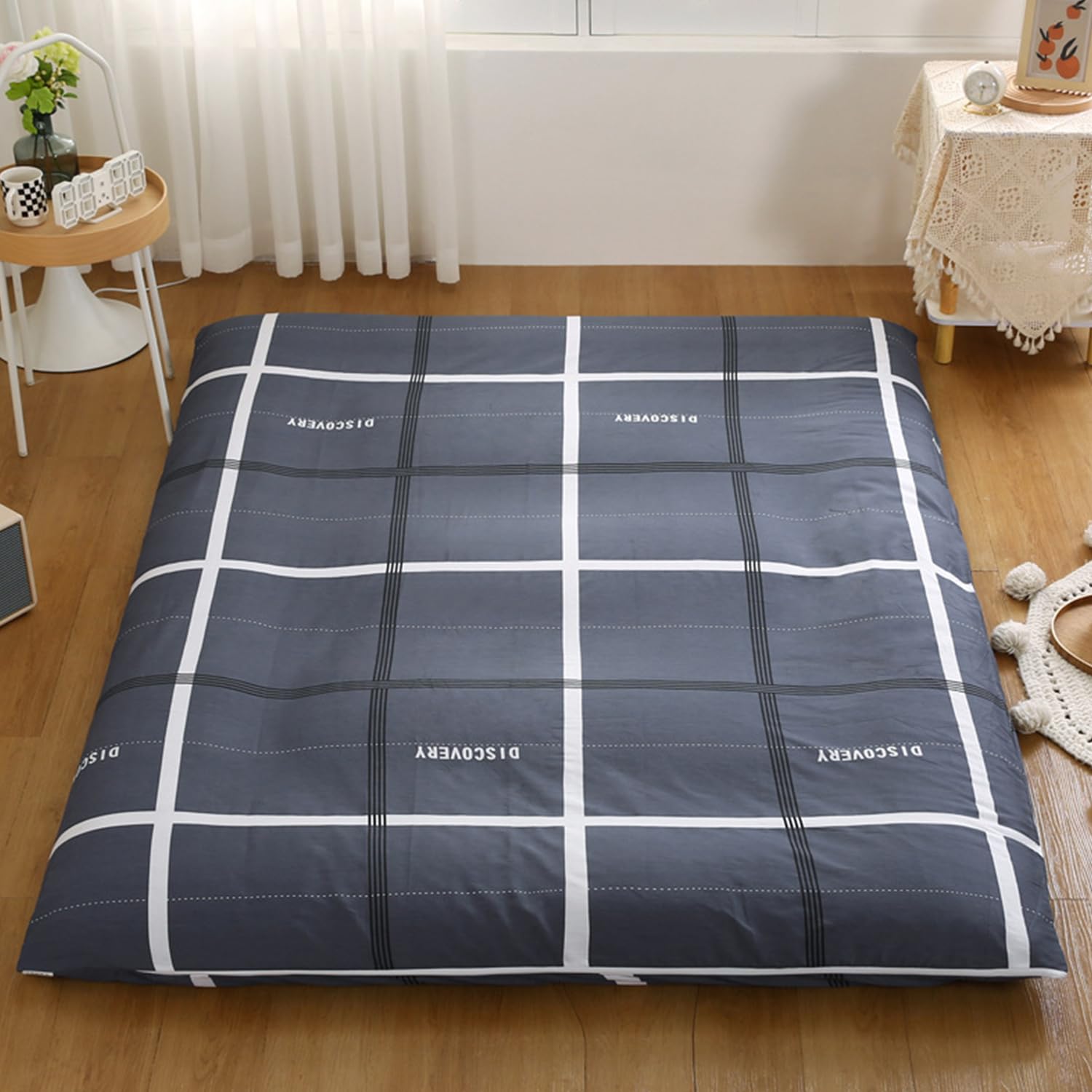 LDLCYCN ,K,120x200cm/47 * 79in, Cotton Futon Mattress Cover Zippered Traditional Japanese Floor Mat Cover