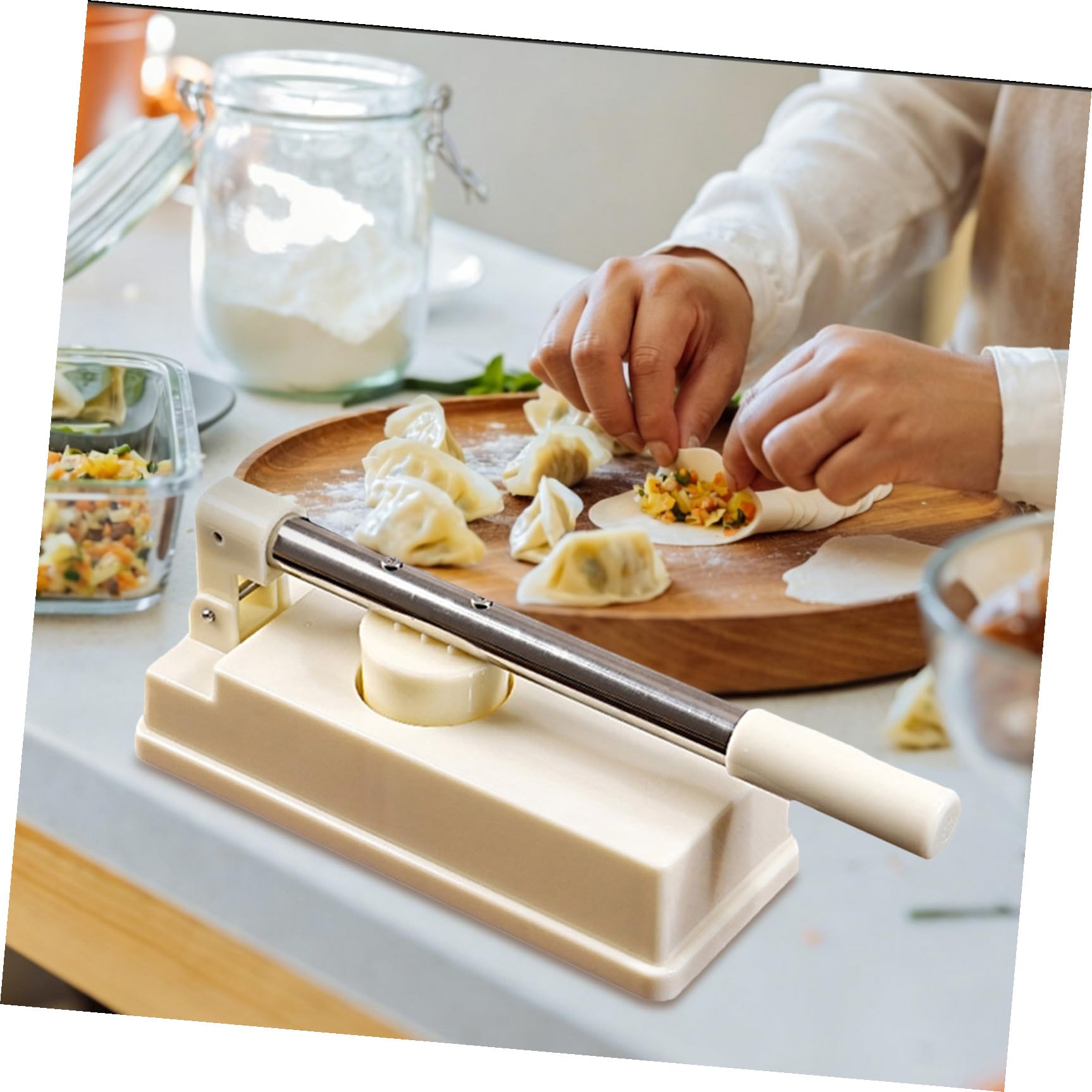 Toyvian Stampo per Dumpling in Abs e Acciaio Inox, Pressa per Pasta Struttura Profonda e Facile da Pulire, Utensile da Cucina per Ravioli e Involucri Fatti a Mano