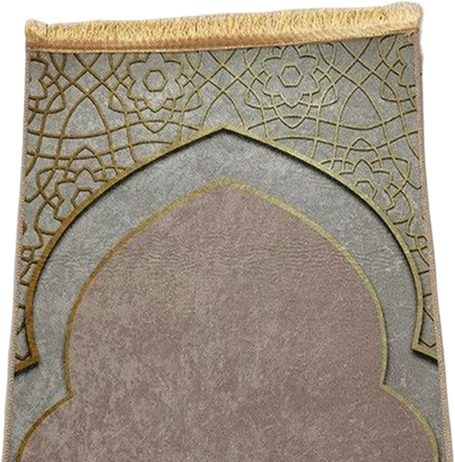 Przenośny dywanik modlitewny, koc do modlitwy, mata modlitewna, miękki islamski muzułmański antypoślizgowy 65 cm x 110 poliester wykwintny(Bruin)