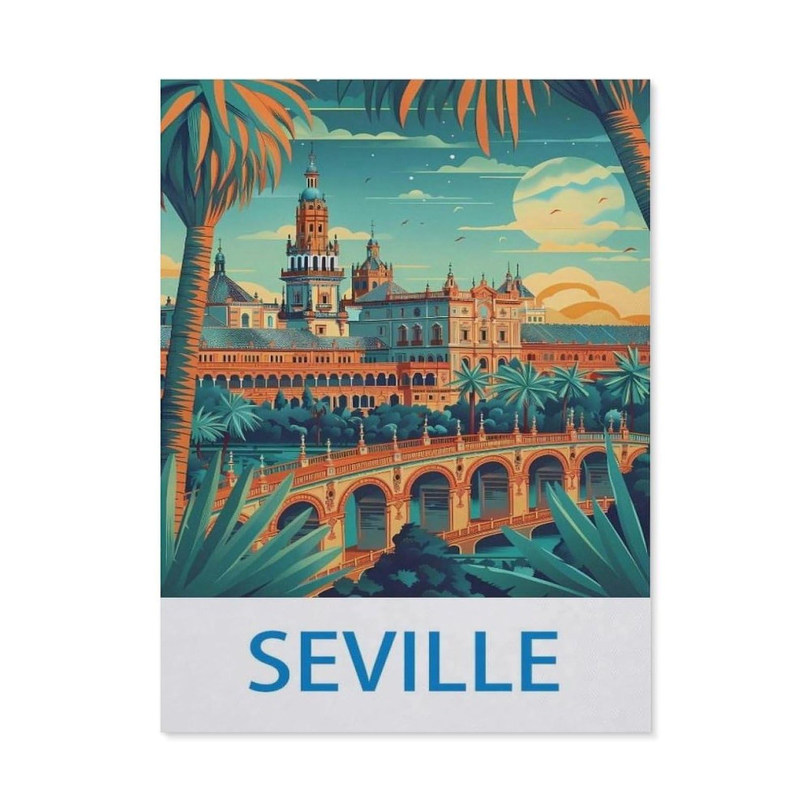 Beayodkp （50 X 60 Cm/19.68 X 23.62 Inches） 5D Diy Diamond Painting，Seville，Art Living Room Wall Decoration Gift-Ci81