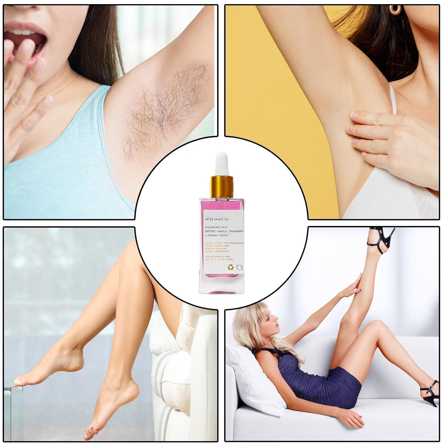 After Shave Oil - Strawberry & Vanilla Scent, Truly After Shave Oil Women for Smooth Skin, Vainilla de Fresa Después de un Aceite de Afeitar Mujeres (2)