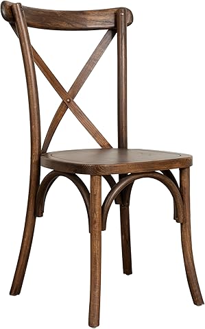 Biscottini Silla de cocina vintage de madera de fresno L42xPR43xH88 - Sillas de comedor - Sillas de cocina - Sillas de comedor de madera - Sillas de ratán Cross (nueces/madera)