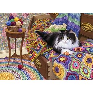 Cobble Hill 1000 Piece Puzzle – Comfy Cat – Sample Poster Included