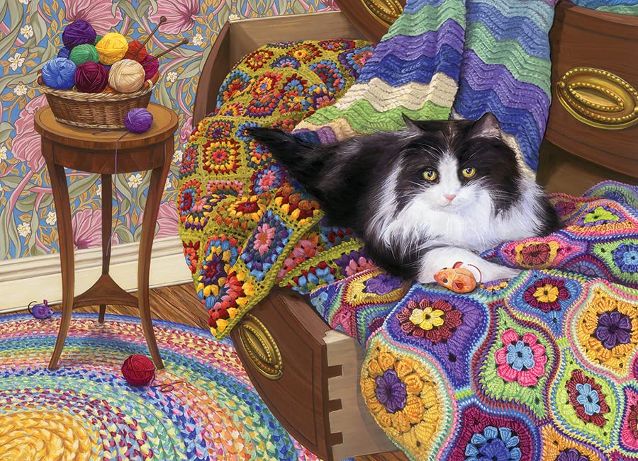 Cobble Hill 1000 Piece Puzzle – Comfy Cat – Sample Poster Included