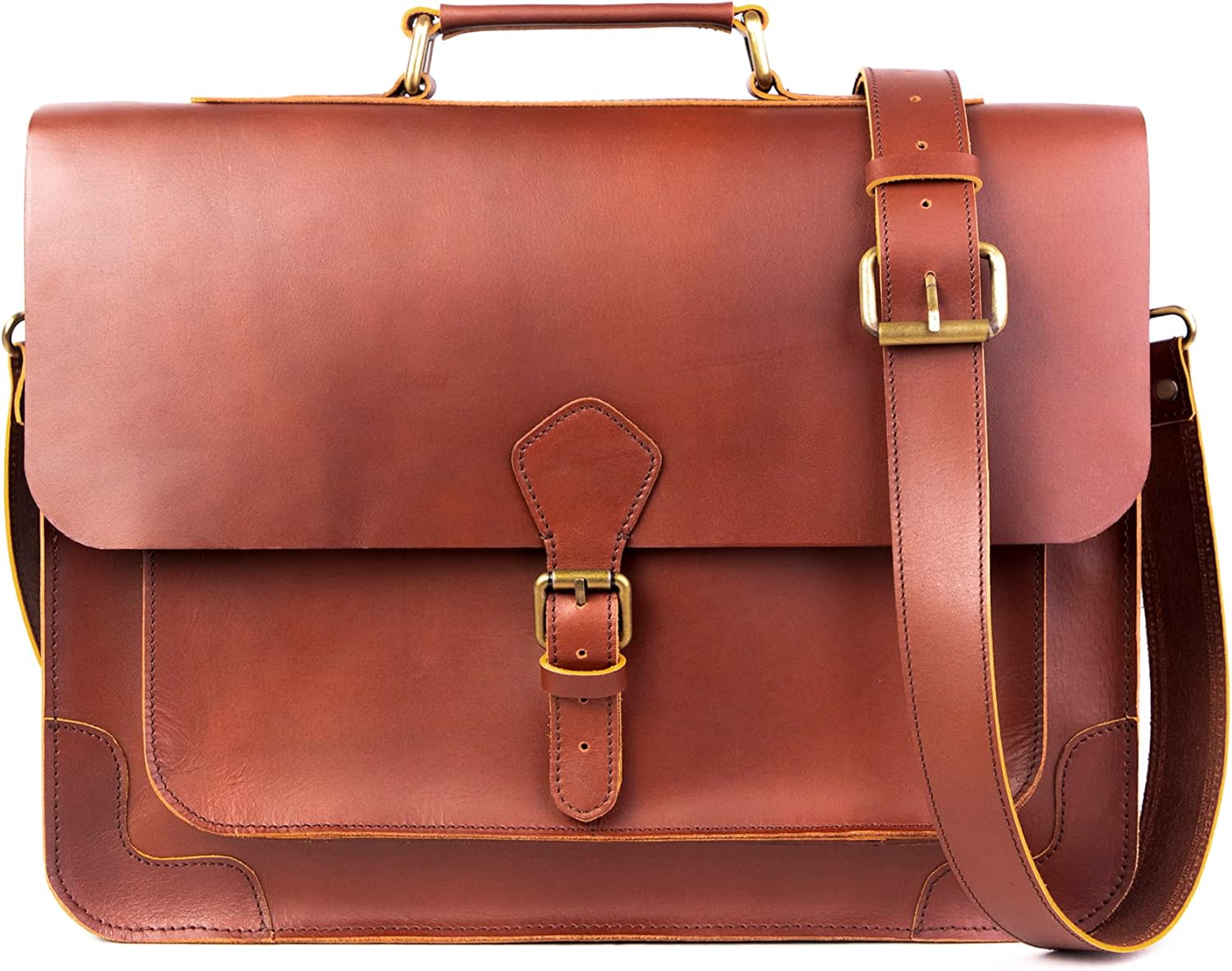 Handmade Buffalo Leather Messenger Crossbody Laptop Bag