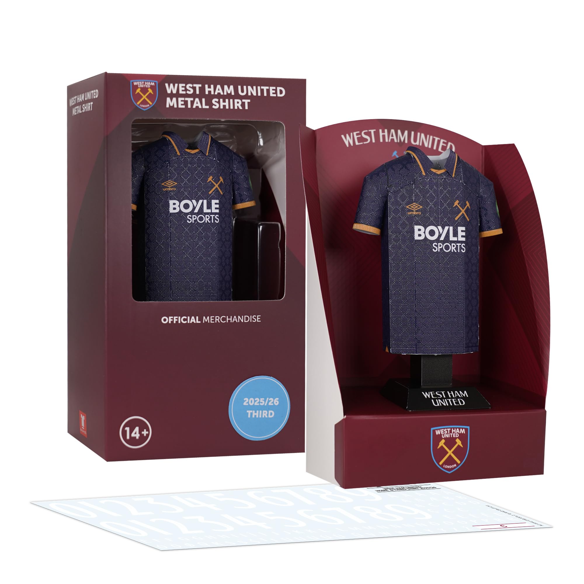 West Ham United FC Home Away Retro Third Metal Football Shirt - Image 2