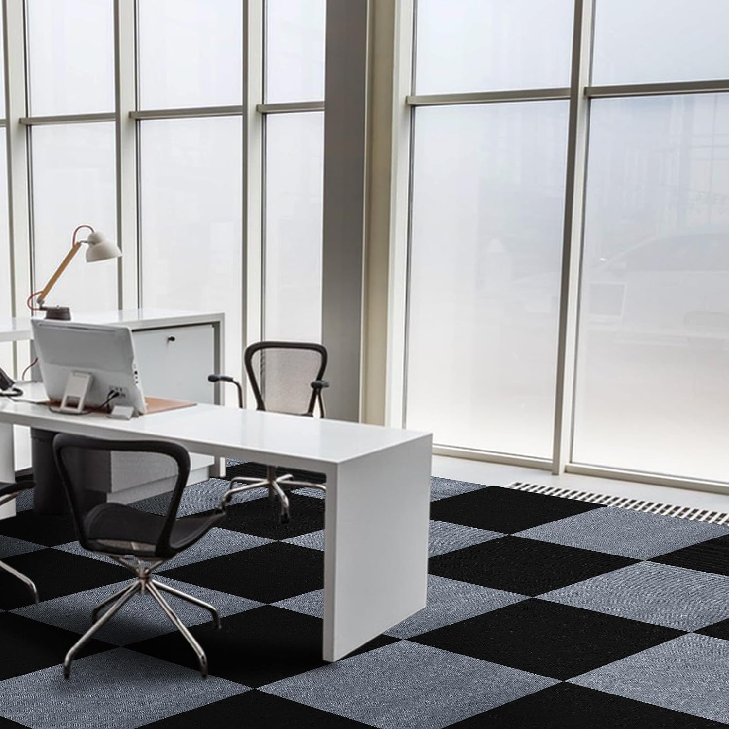 Peel and Stick Carpet Squares 24" x 24", Self Adhesive Non-Slip Carpet Tiles, Peel and Stick Soft Padded Carpet Tiles for Kitchen Bedrooms Indoor Outdoor(20 Tiles/80 sq ft)