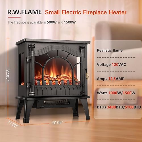 Miniatura 6 de R.W.FLAME - Chimenea empotrable ultrafina para pared (30 y 60pulgadas)