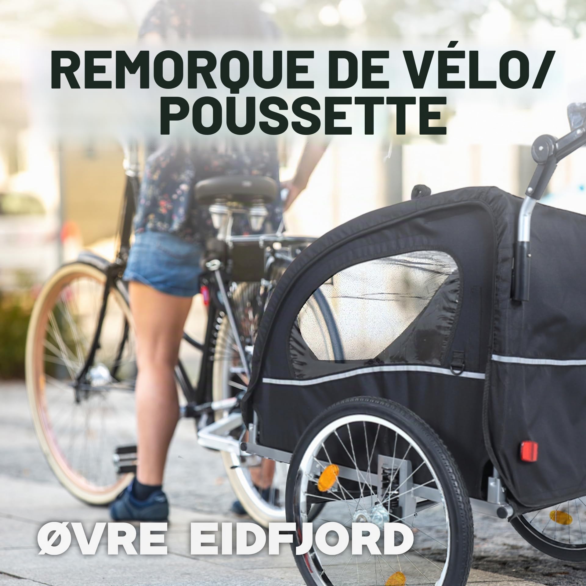 Alpström Remorque de vélo 2 en 1, flexible et polyvalente, protection contre la pluie et le soleil, pour 1 à 2 enfants à partir de 18 mois, idéale pour les excursions