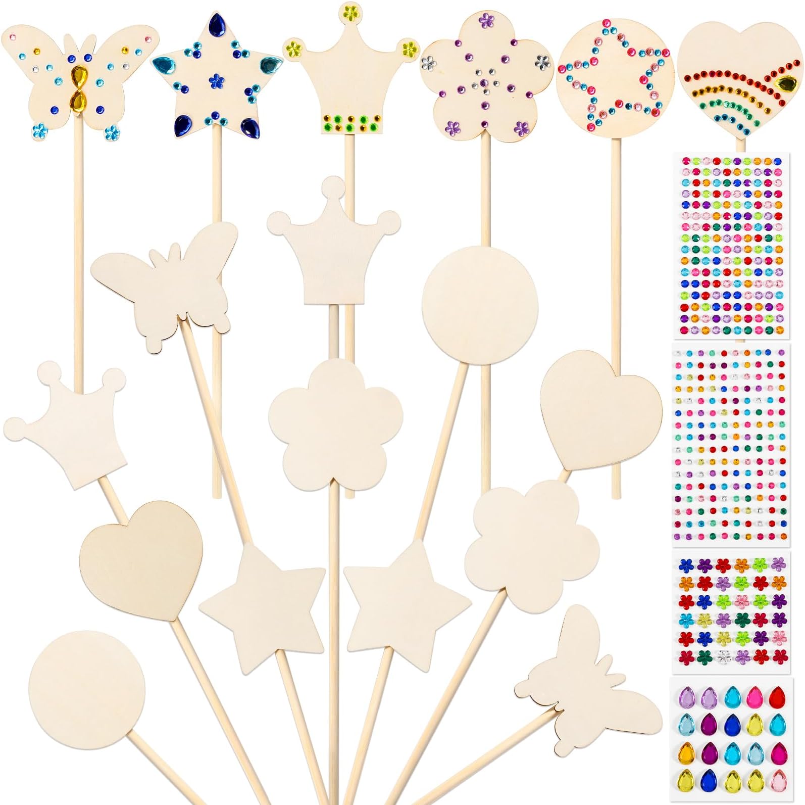 Pllieay 18Pcs Princess Fairy Wands Kit for Birthday Party Favors Decoration