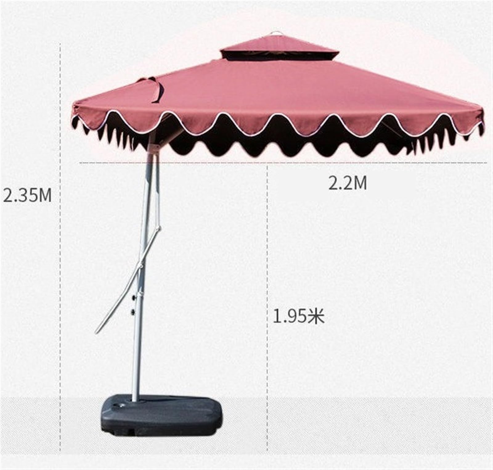 Parasol Tarasowy Parasol Na Patio Podwórku Zewnątrz Wspornikowy Parasole Ogrodowe Basen Zewnątrz(White)