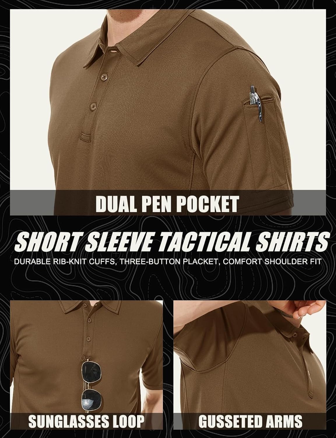 MAGCOMSEN Men's Polo Shirt Quick Dry Performance Short Sleeve Tactical Shirts Pique Jersey Golf Shirt - Image 5