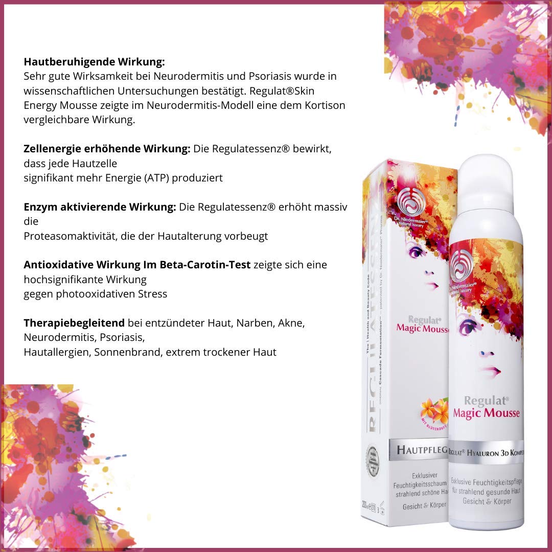 Dr. Niedermaier Regulat® Magic Mousse I Anti-Aging Gesichtspflege mit Hyaluronsäure I Hautpflege für unreine Haut, trockene Haut, fettige Haut und Mischhaut I 200ml