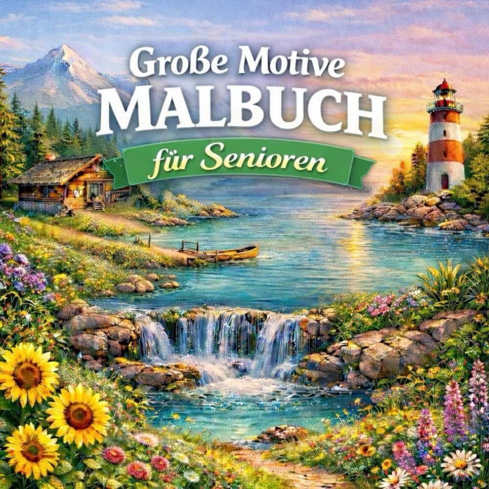 malbuch für senioren große motive : 45 einfache, Blumen Malbuch Für Senioren .
