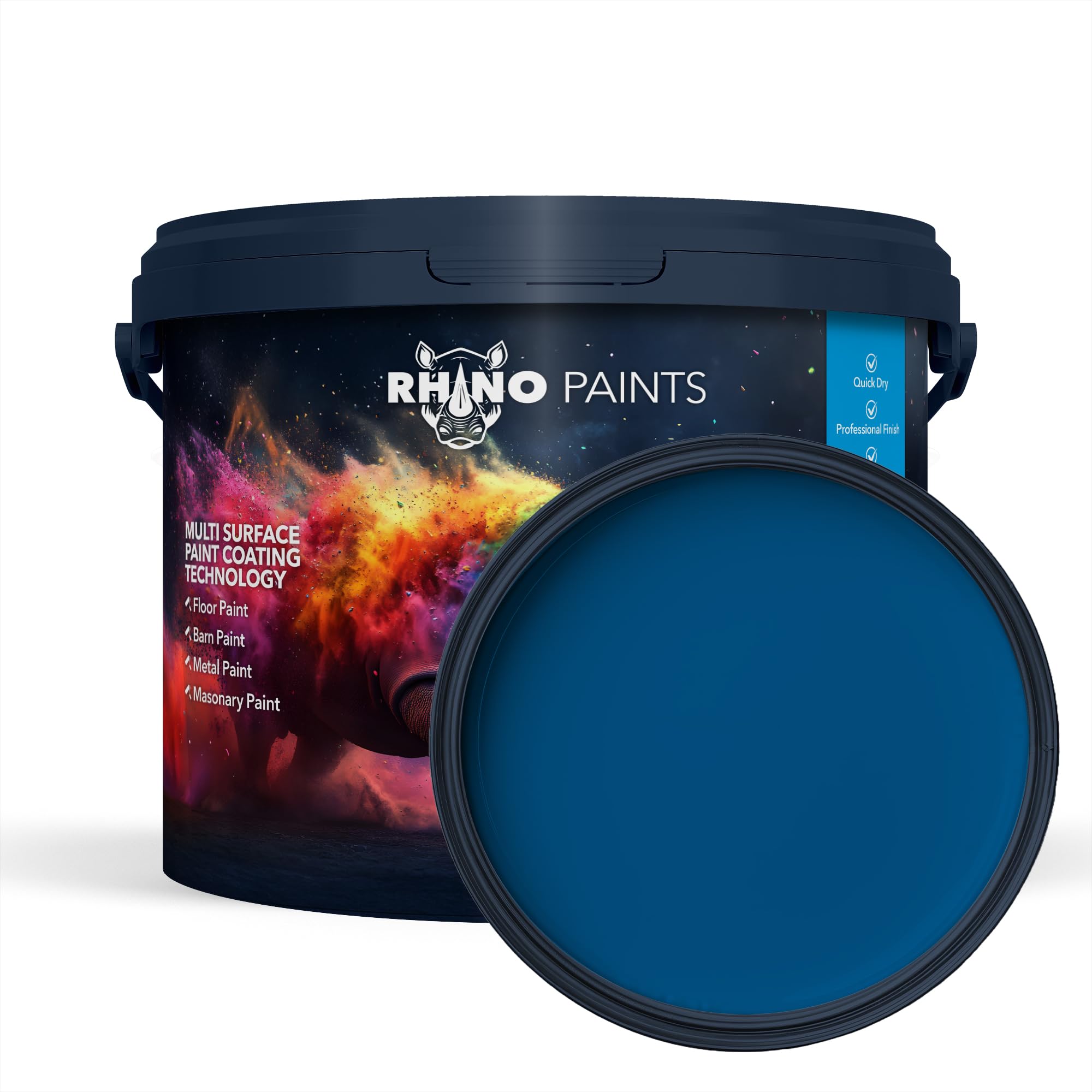 RHINO PAINTS PU350 Industrial Polyurethane Paint Coating, 20L, Blue, Heavy-Duty, For Concrete, Metal and Timber