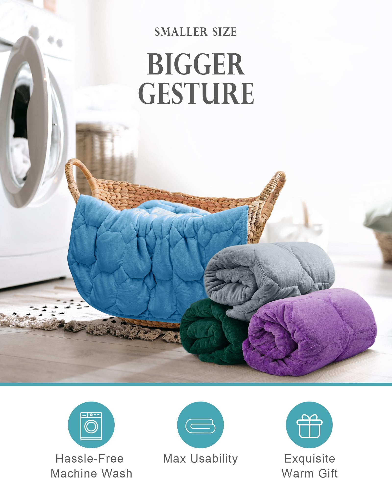Coperta Sovrapponibile Ponderata 3,2 kg, Soffice Coperta di Velluto di Cristallo di Lusso per Adulti, Piccola Coperta Ponderata per Rilassamento, Sonno, Viaggio, Grigia, 74 cm x 61 cm