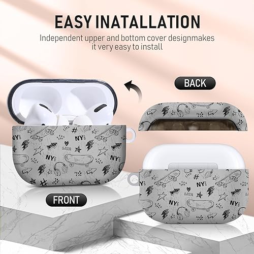 Vista 102 de Funda para Airpods Pro Air Sports Shoes, funda protectora de TPU suave resistente para Apple Airpod Pro con llavero para mujeres y hombres, azul