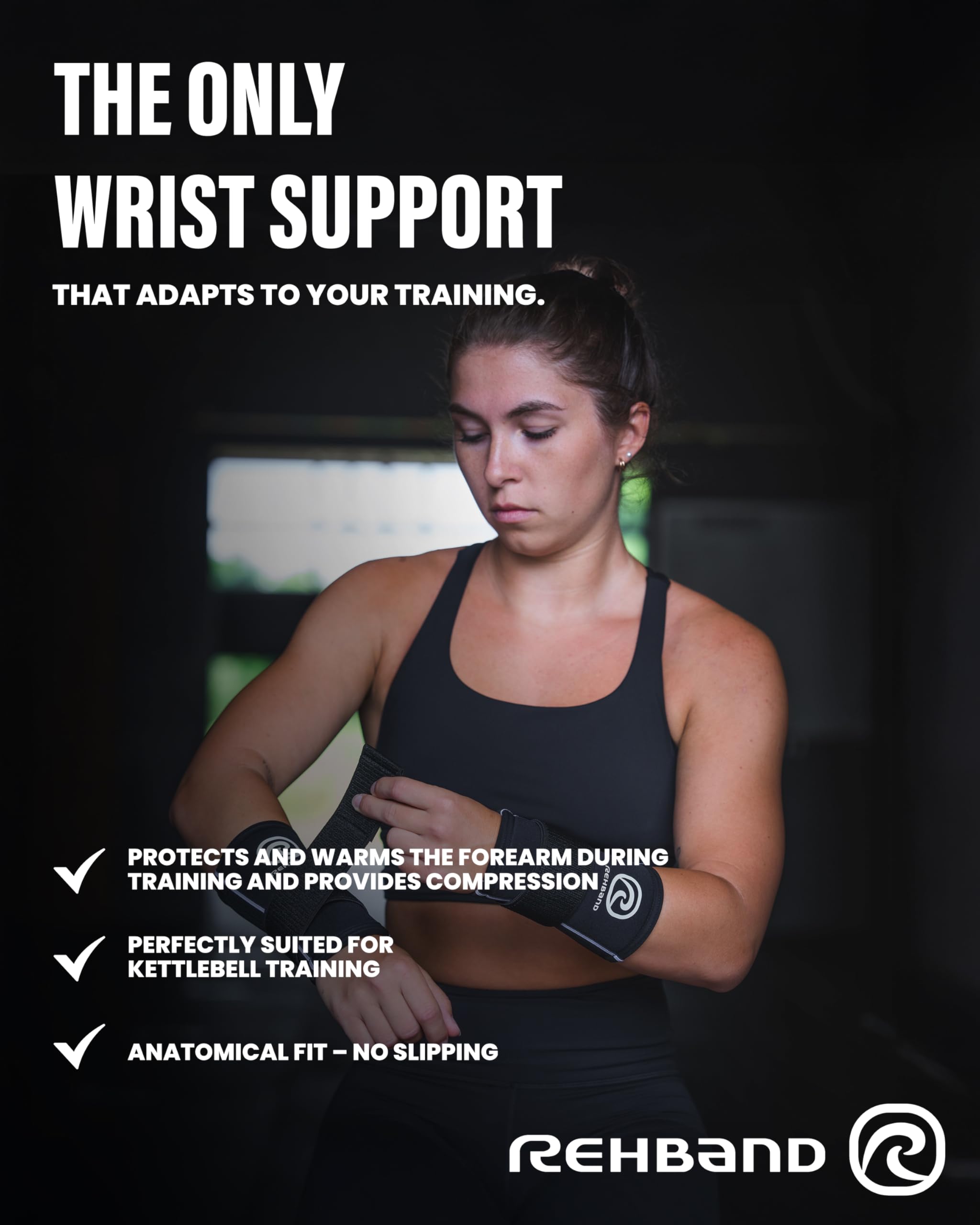 Rehband RX Wrist Support Power Max stabilizator nadgarstka 5 mm, neoprenowy Wrist Wrap do fitnessu, treningu si³owego i cross treningu, 1 para