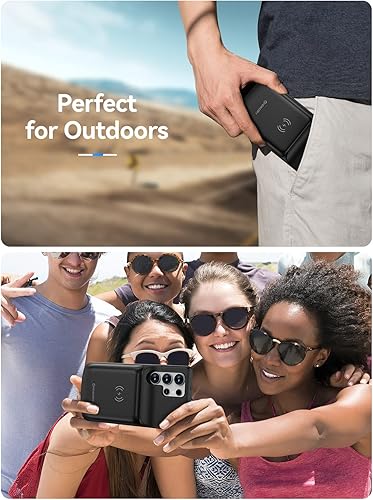 Miniatura 7 de NEWDERY Funda para batería Galaxy S23 Ultra de 10000 mAh, carga inalámbrica Qi, carga rápida, sincronización de datos, potente funda de cargador