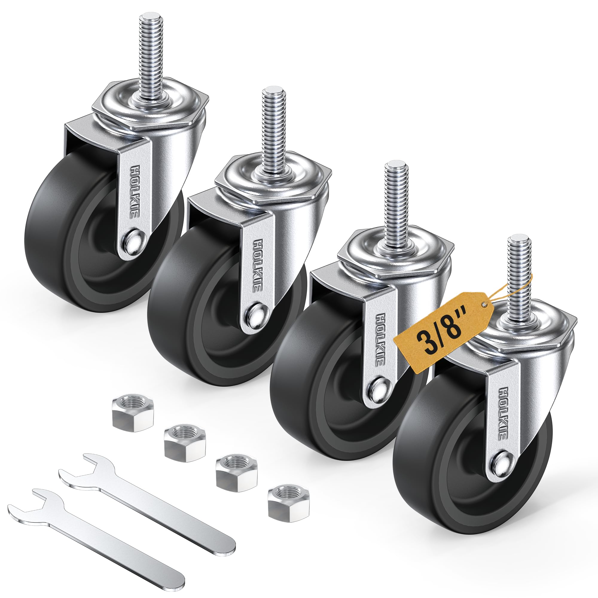 HOLKIE Stem Casters - Heavy Duty & Quiet Rolling -11 HOLKIE Stem Casters - Heavy Duty & Quiet Rolling -11