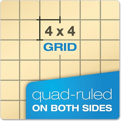 Miniatura 2 de Ampad, libro de cálculos cuadriculado 4 x 4, 76 hojas, color marfil, 11-3/4 x 9-1/4 pulgadas, 1 unidad por paquete (22-157)