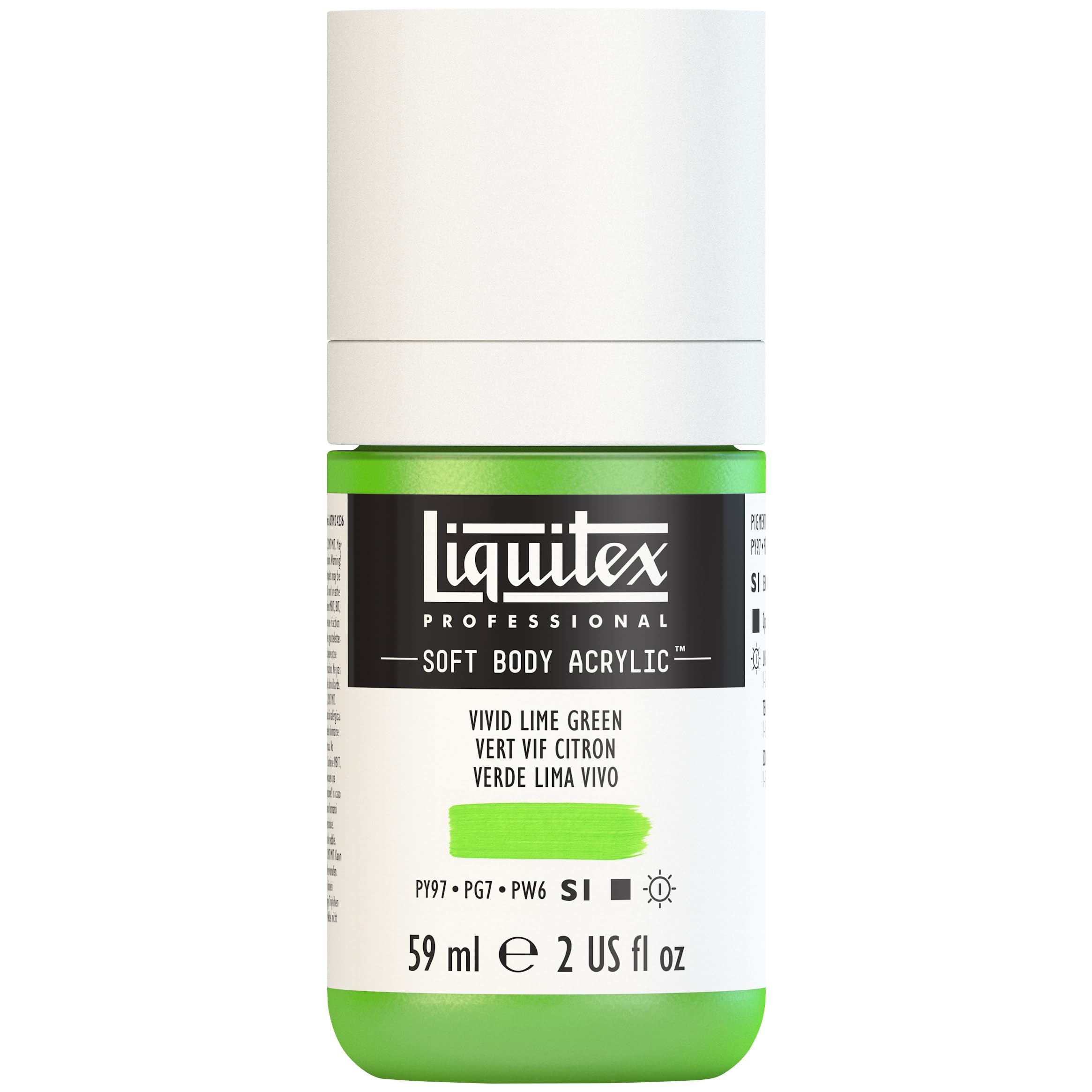 Liquitex 1959740 Professional Acrylic Paint Soft Body - Artist Paint in Creamy Opaque Consistency, High Pigmentation, Non-Fading and Ageing Resistant, 59 ml Bottle - Lime Green Vivid — image 1