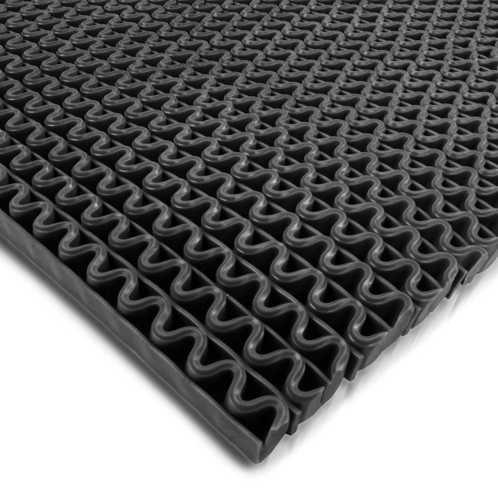 KARAT Tapis hygiénique antidérapant pour Zones Pieds Nus - Anti-Slip et Anti-bactérien - Tapis en Caoutchouc pour Les Zones humides Saunas Piscines Vestiaires - Noir 90x100 cm