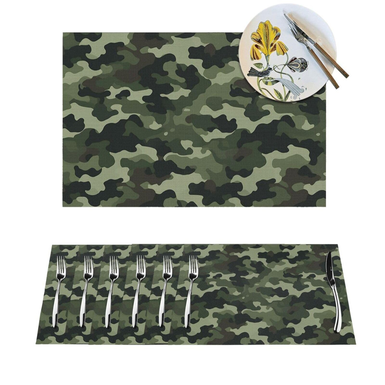 Sets de table thermorésistants et lavables motif camouflage lot de 6