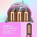 Brosse de lissage sans fil portable avec protection antipoussière, 3 Niveaux de chaleur & Chauffage rapide, brosse de redressage ionique améliorée pour le voyage.