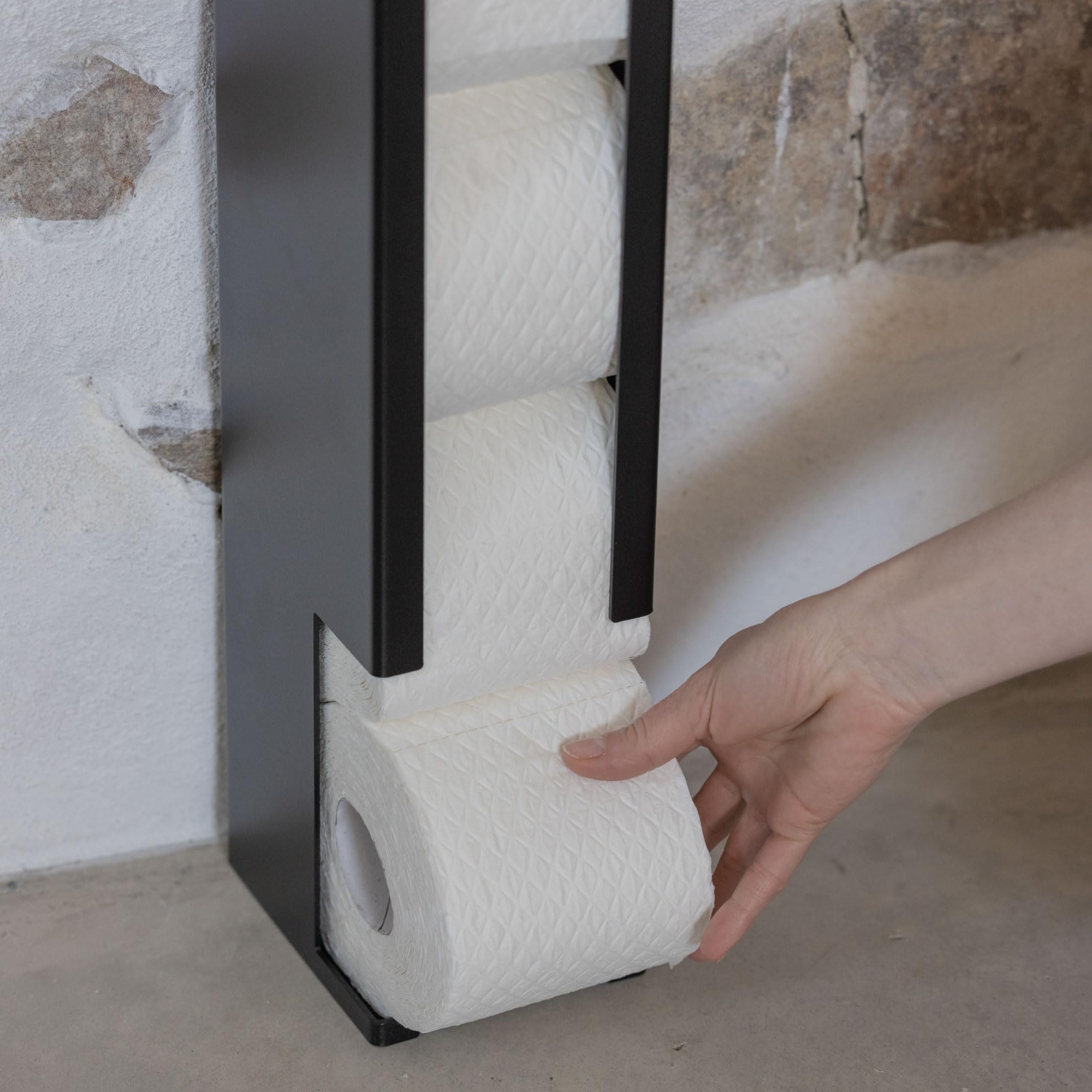 YOUS® Premium Toilettenpapier Reserverollen Spender You´re Welcome (Tiefschwarz)