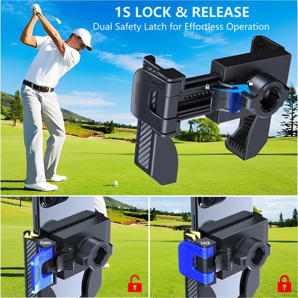 Magnetic Golf Cart Phone Holder: N52 Magnet Base & 360° Rotatable Cellphone Mount, Universal Fits EZGO Club Car Yamaha - Support iPhone, Samsung & All Smartphones - Golf Accessories Gift for Men Women - Image 5