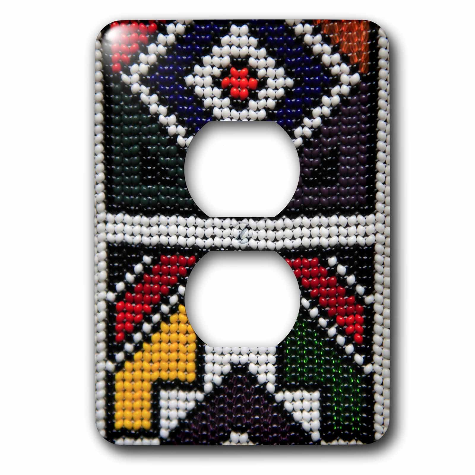 Bouchon de prise de courant à motif perles de style africain