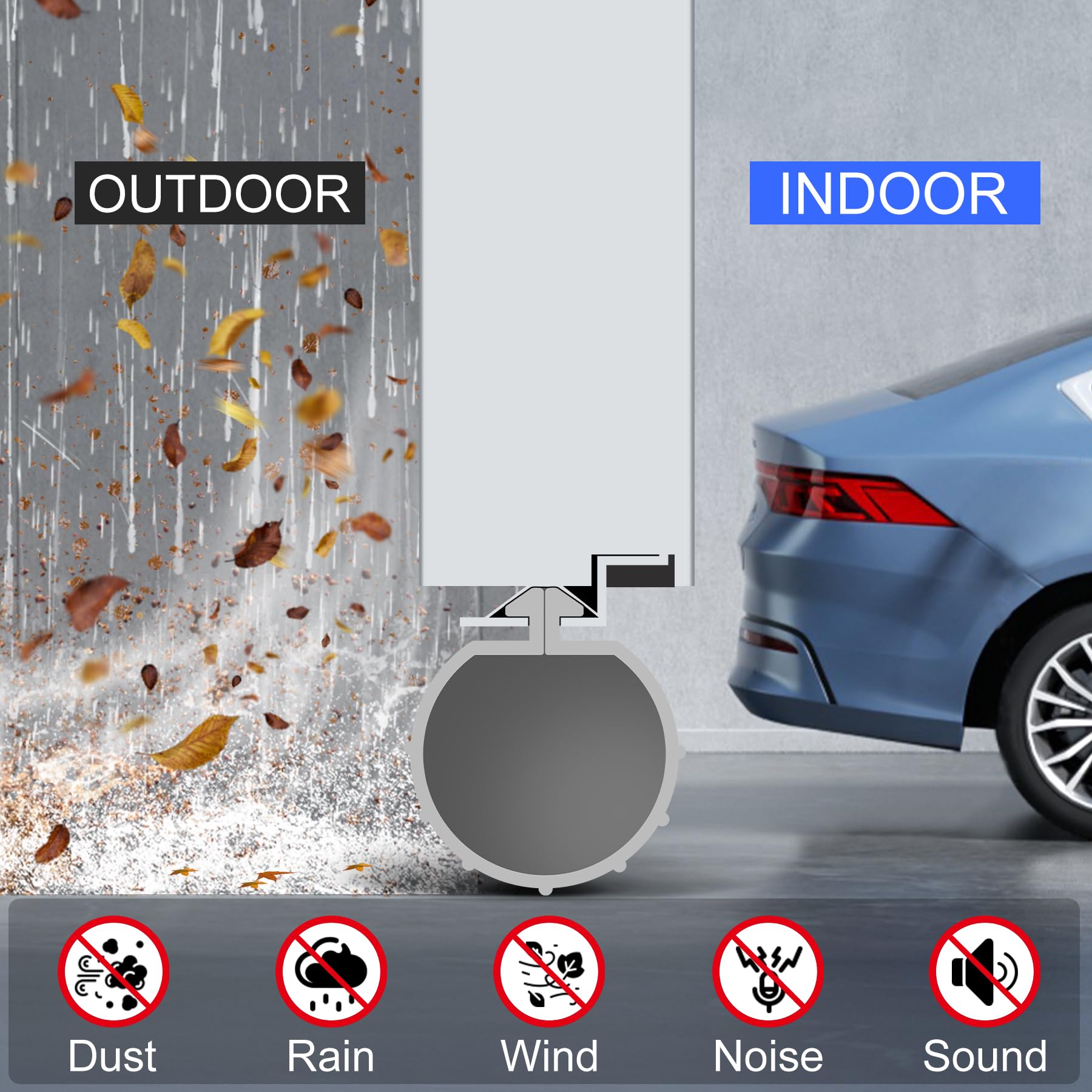 ToLanbbt Joint d'étanchéité de bas de porte de garage de 5,2 m pour Clopay, en caoutchouc EPDM pour porte de garage simple, bloque les vents froids/chauds, noir
