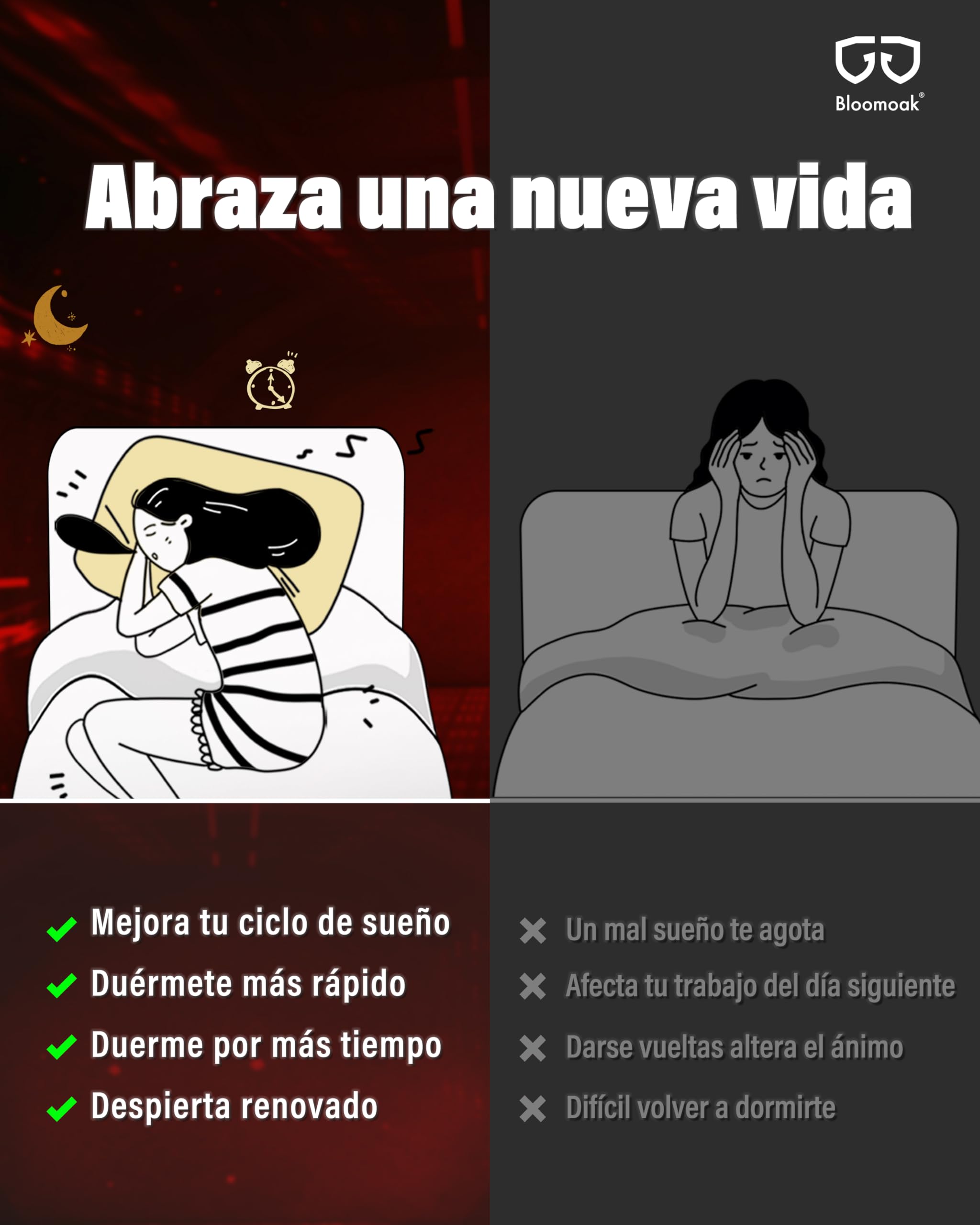 Bloomoak-99% Gafas de bloqueo de luz azul-Antideslumbrantes-Antifatiga-TR90-Adecuado para pantallas, juegos, tvs