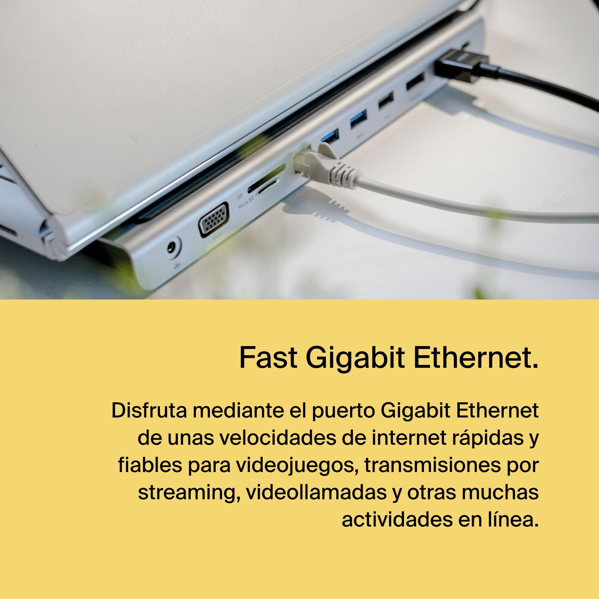 Belkin base dock USB-C multipuerto con HDMI, DisplayPort, VGA y USB-C (4K), carga passthrough PD de 100 W, 3 USB-A, 1 Gigabit Ethernet, SD/MicroSD y audio de 3,5 mm para MacBook* Pro, Air, XPS y otros